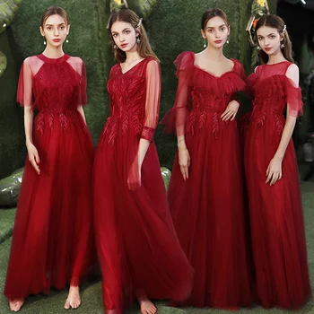 

Sweet Dusty Red Prom Dresses Long Straps Spaghetti See Through Tulle Evening Gown Party Dresses for Women In Stock