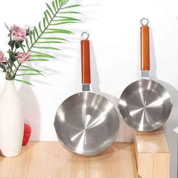

Japanese Non-stick Pan Noodle Pot Milk Pot Stainless Steel Saucepan Wooden Handle Soup Pot Tableware Pan Kitchen Cooking Tools