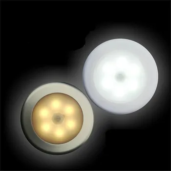 

Round Shape LED Human Body Motion Sensor Night Light Cabinet Lamp Wall Fixtures