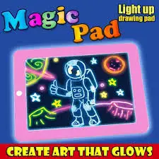 

3D Magic Pad LED Writing Magic Board With Pen Brush Children Clipboard Educational for kids