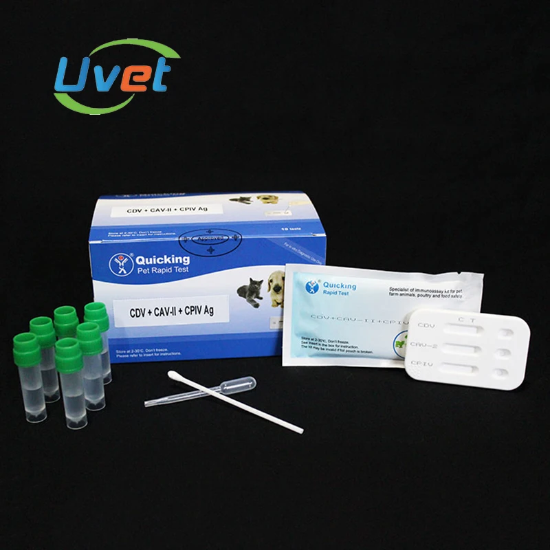 Тройной быстрый тест Uvet CDV CAV II CPIV Ag антиген вируса Canine Distemper adenoвирус Type