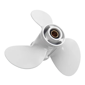 

Marine Outboard Propeller 9-7/8 x 12 Aluminum For Yamaha 20-30HP 664-45954-01-EL White 10 Spline Tooth 3 Blade Boat Propeller