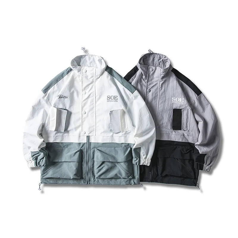 

2019 New Style Japanese-style National Trends Autumn Contrast Color Joint Workwear Coat Jacket Men's Men'S Wear