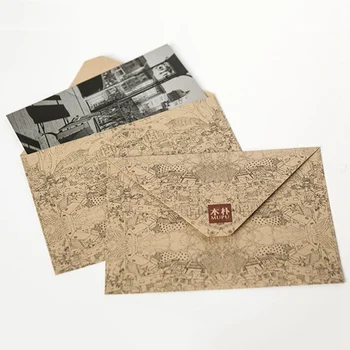 

10 Pcs/lot Vintage Kraft Envelope Postcards Greeting Card Cover Brown Kraft Envelopes Stationery Zakka School Supplies
