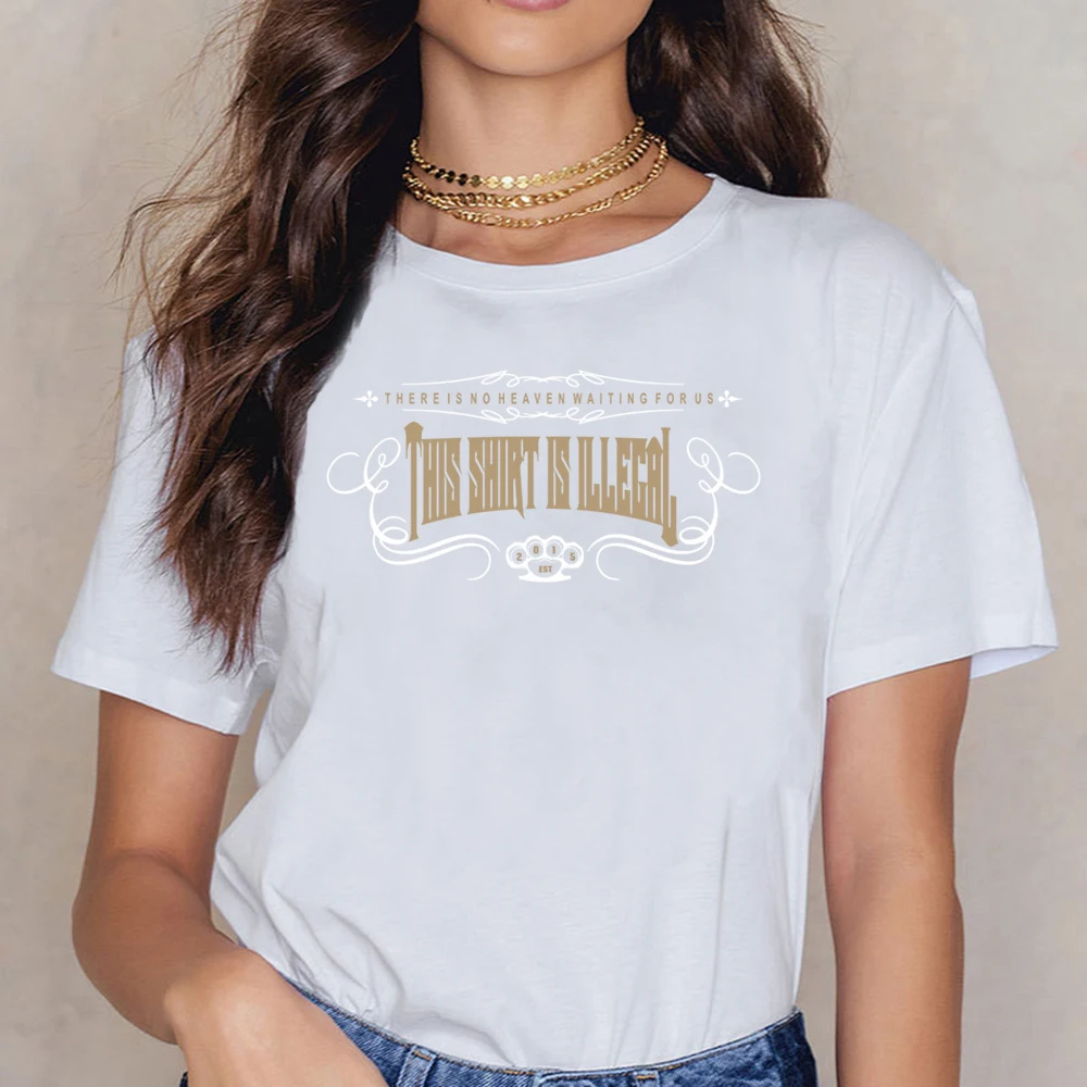 Tops T Shirt Women Illegal Gotic Maternity Fashion White Cotton Female | Женская одежда