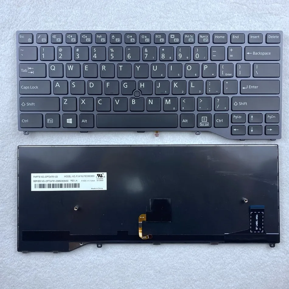 Клавиатура с подсветкой для ноутбука Fujistu Lifebook U747 U748 U749 E449 E548 E549 расположением