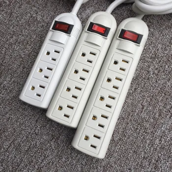 

US Plug 3/4/5 Power Socket Male to Female Kitchen Table Electrical Socket Desktop Sockets Power Extension Socket 1 Led Switch UL