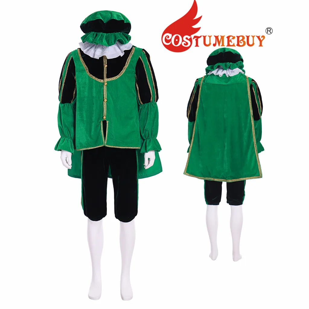 CostumeBuy/костюм для косплея средневековый Тюдор король елизабетан зеленый костюм