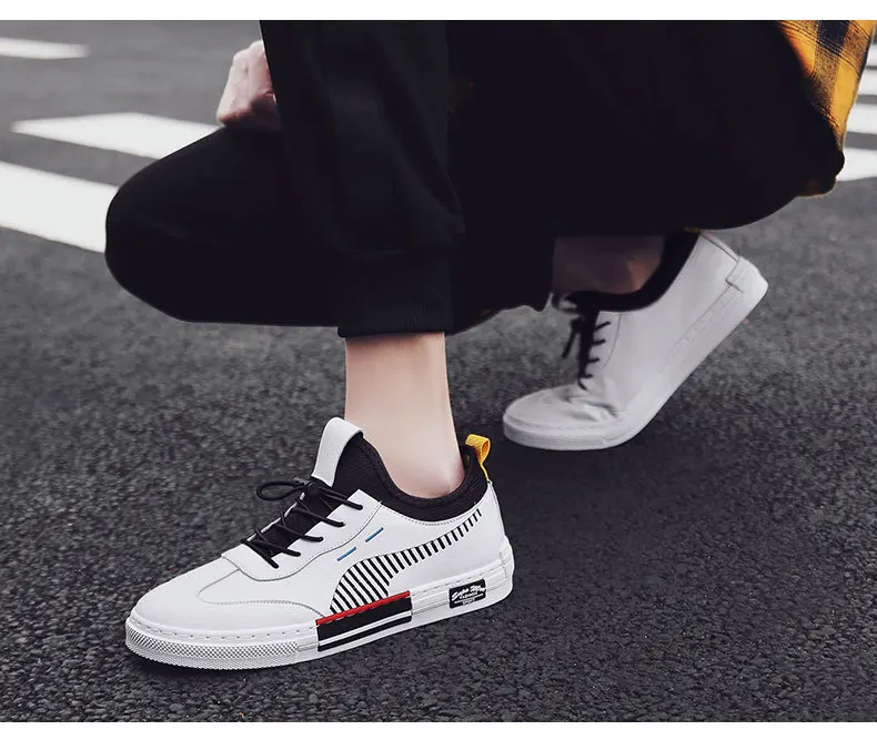 Winter New Style MEN'S SHOES Versatile Shoe Students Casual Sports Shoes White Korean-style Trend Flat Top Shoes
