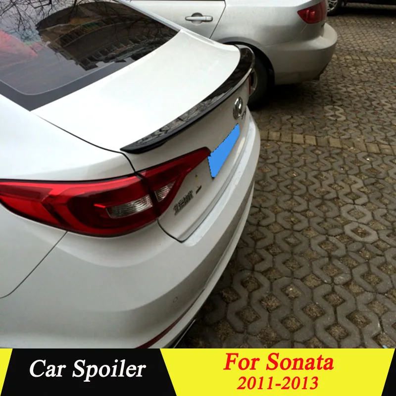 For Hyundai Sonata 2011 2012 2013 Rear Trunk Spoiler High Quality ABS Plastic Primer Color Car Tail Wing Decoration For Sonata 9