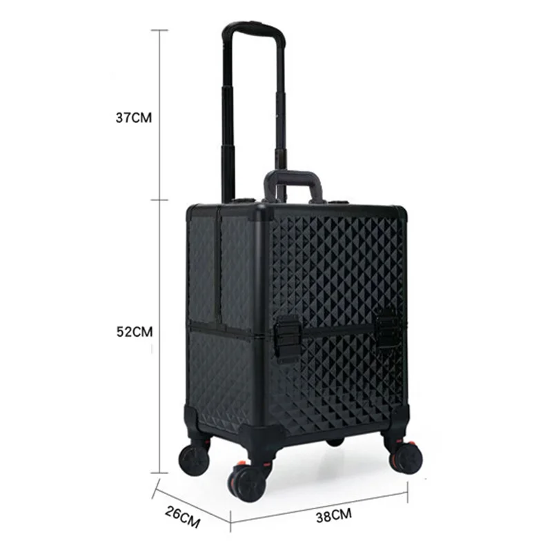 Professional Pull-rod Cosmetic Box Hairdressing Toolbox Beauty Embroidery Semi-permanent Multi-layer Makeup Tools& Accessories