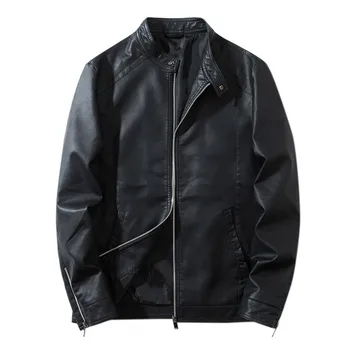 

Vogue Autumn Winter Zipper Leather Jacket Motorcycle Men Slim Fit Coat Deri Ceket Punk Streetwear Fashion Classic Jackets