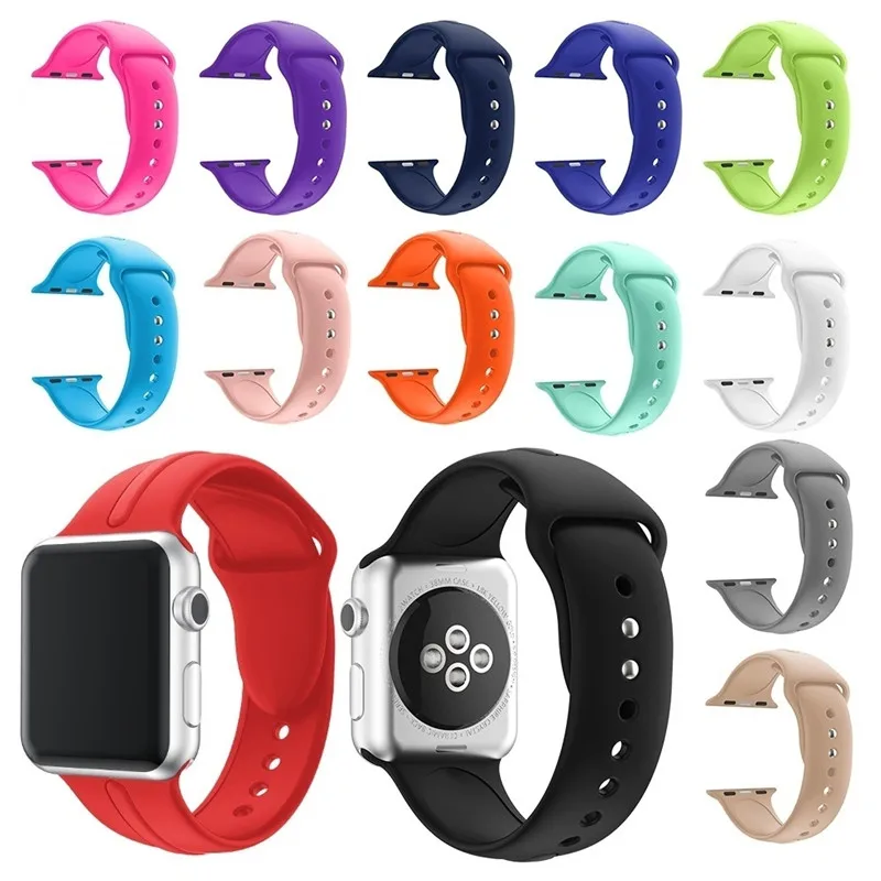 

Strap for Apple Watch Band Wrist Strap for iWatch i Watch 4 3 2 1 42mm 44mm 38 40mm Correa Bracelet Silicone Soft Watchband Belt