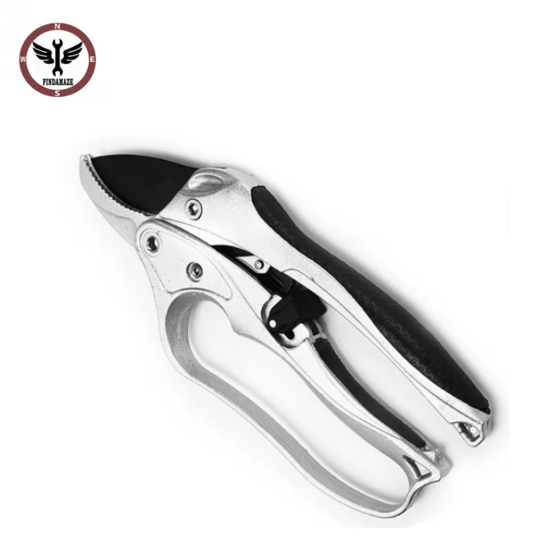 

FINDAMAZE Ratchet Carbon Steel Pruning Shear Gardening Tree Flower Labor Saving Pruner Cutting Tool