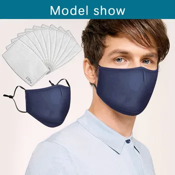 

1pc Mask With 10pc Filter Mondkapjes Adult Unisex Cotton Reusable Breathable Mouth Caps Windproof Washable Mascarillas Cycling