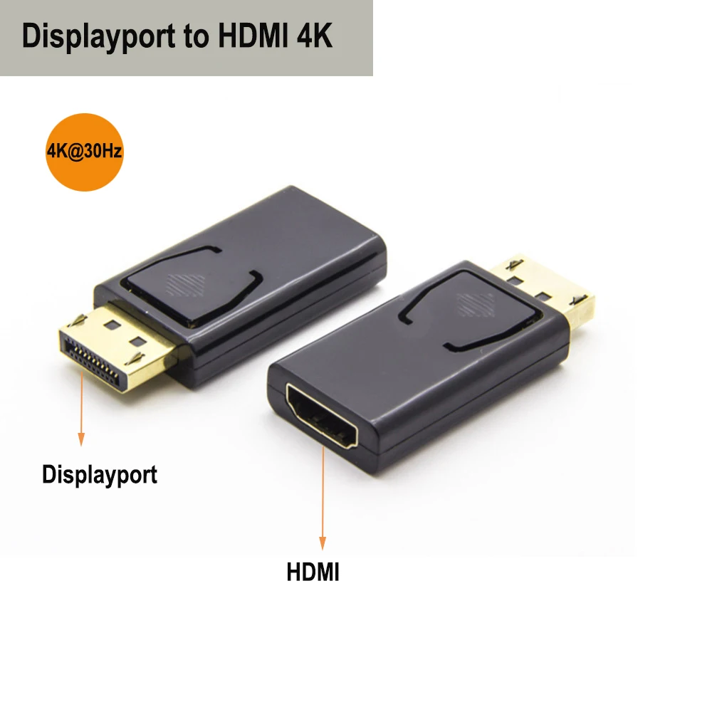 4K 디스플레이포트-HDMI 호환 어댑터 DP 수-암 HDMI-호환 비디오 오디오 케이블 어댑터, PC TV 노트북용 HD