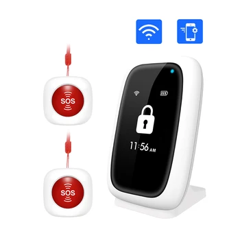 SOS Panic Button WiFi Alarm System App Remote Control Voice Prompt Panic Alarm Security Home Alarm for Disable Older People yobang security english russian spansih voice prompt sim home security wifi gsm alarm system app remote control