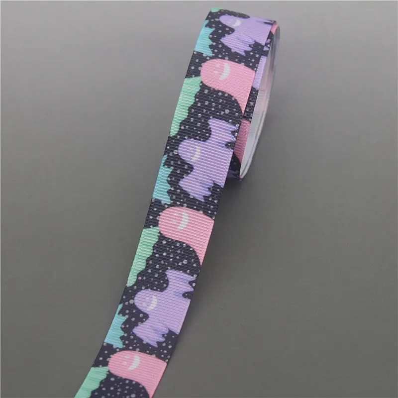 DUWES 50 ярдов Хэллоуин Рождество череп напечатанный Grosgrain ленточный аксессуар Hairbow головной убор украшение «сделай сам» оптом OEM D1157