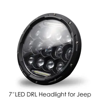 

LED DRL for Jeep H4/H13 7 Inch 300w Round LED Front Driving Headlights Turn Signal Light White DRL Angel Eye Headlamp