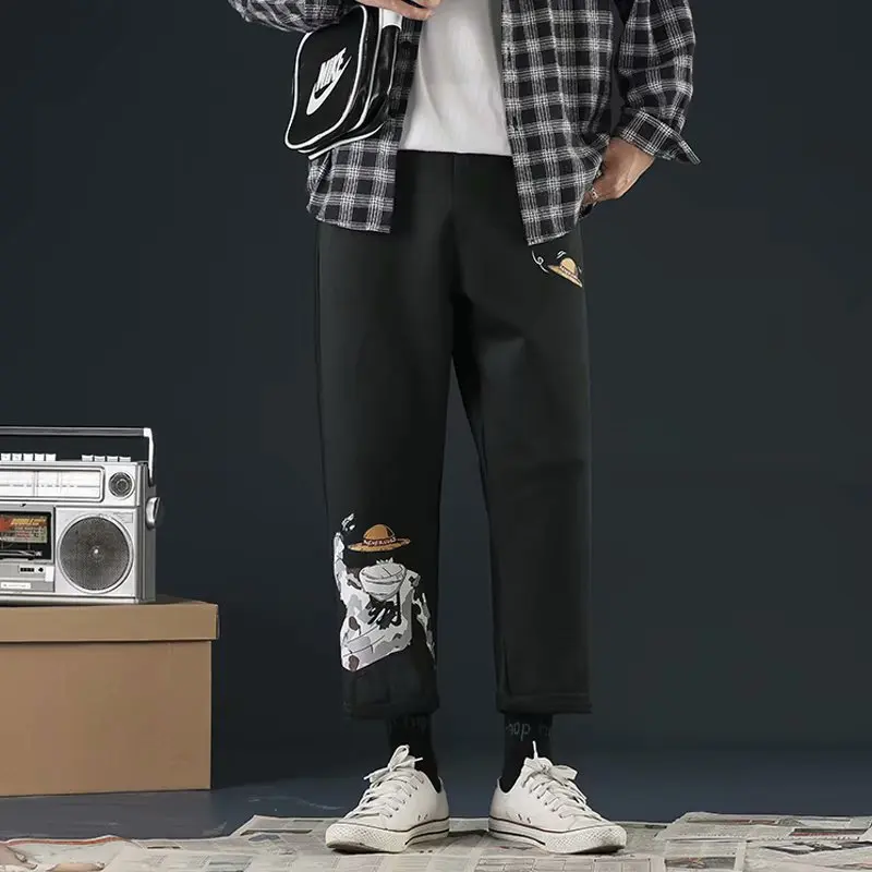 

Summer Thin Section Athletic Pants MEN'S Long Trousers Casual Pants Loose Straight Sweatpants Men Plus-sized Running Pants