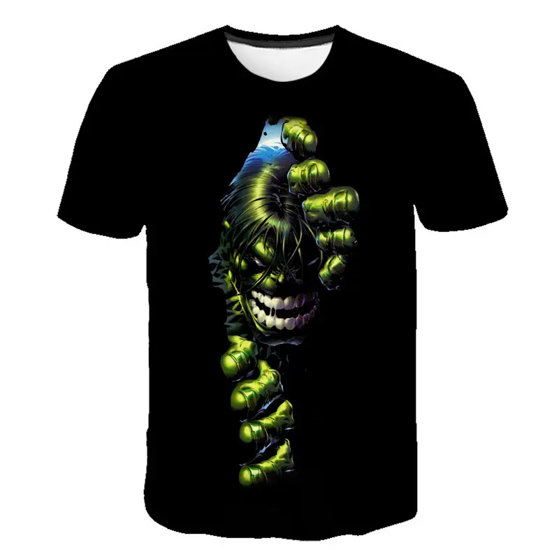 Летняя крутая детская одежда с объемным Халком Детская футболка человеком