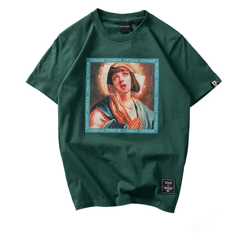 Virgin Mary Men's T-Shirts 2019 Funny Printed Short Sleeve Tshirts Summer Hip Hop T Shirt Casual Cotton Tops Tees Streetwear