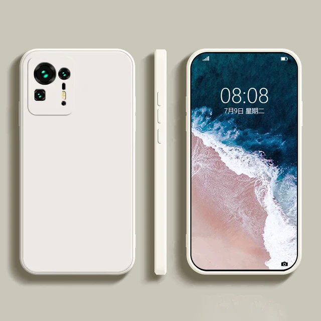 Soft Square Liquid Silicone Case for Xiaomi Mi Mix 4 3 2S 2 Mix4 Mix3 Mix2S 5G Cute Camera Protection Original Phone Cover Funda White