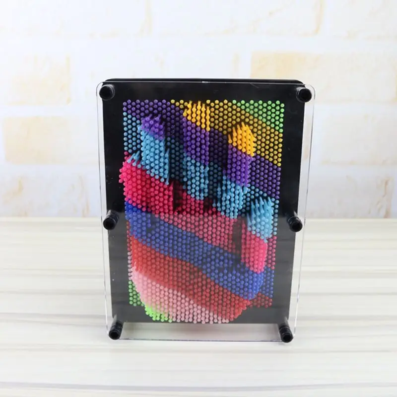 Пластиковые 3D клон отпечатков пальцев картина из игл Шутки игрушка игра форма Pin Art иглы ручной модели