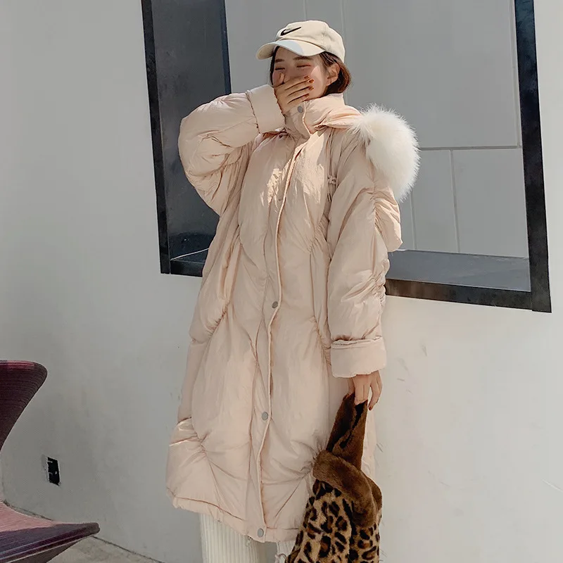 

2019 Winter New Style Women's Dongdaemun over-the-Knee Bread down Jacket Mid-length Oversize Cotton Overcoat Fashion