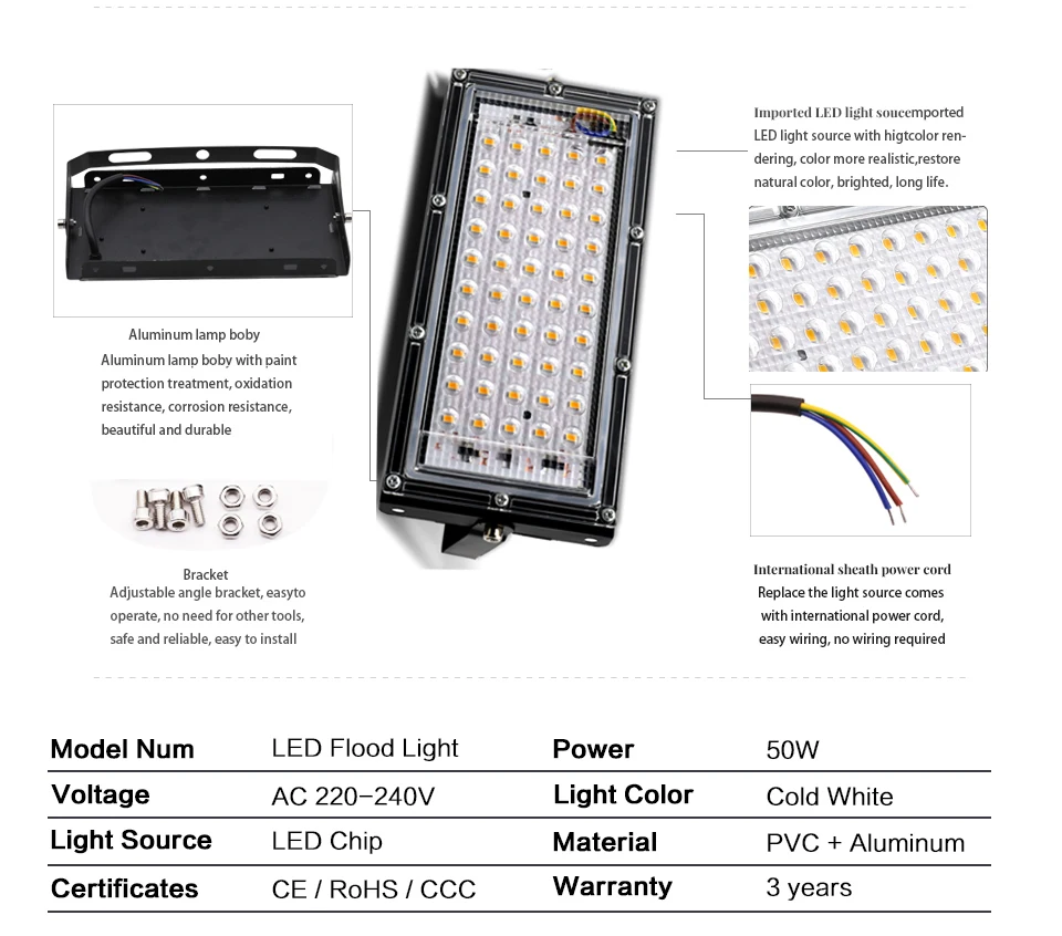Потока СИД светильник 50W 220 V-240 V напольный светильник ing теплый/холодный/RGB прожектор заливающего света Led exterieur IP65 Led точечный светильник