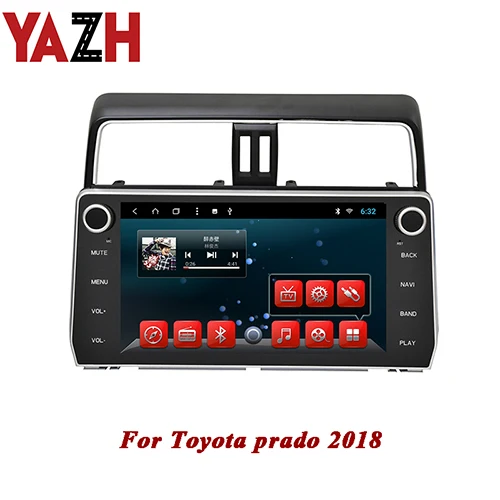 YAZH 2 Din Android 9,0 сенсорный экран автомобильный плеер gps навигация Радио для Toyota prado Мультимедийная Система головное устройство OBD TPMS - Цвет: 9.0 RAM 2GB ROM 32GB