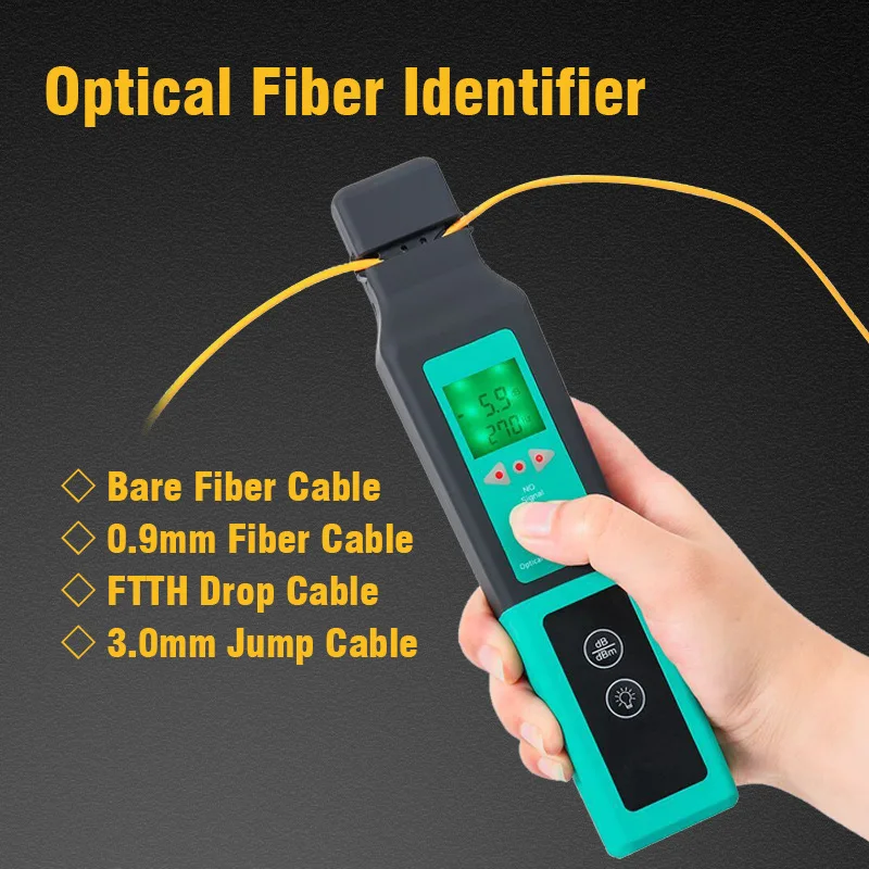 800-1700nm Optical Fiber Identifier Optic Fibre Inspection Device for Bare Fiber Cable 0.9mm Cable FTTH Drop 3.0mm Jump Cable high quality integration 400x fibre optique inspector kit ftth optical connectors inspection probe scope fiber microscope