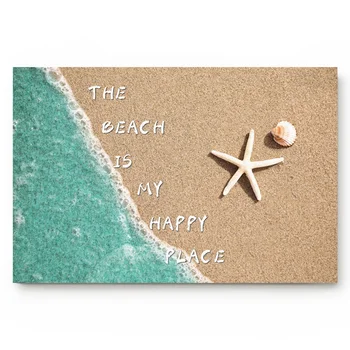 

Summer Beach Starfish English Text Living Room Doormat Home Environmental Protection Bathroom Door Non-slip Floor Mat