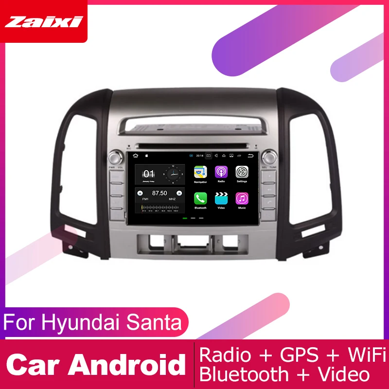 Автомобильный DVD плеер ZaiXi 2 DIN GPS навигация для Hyundai Santa Fe 2006 ~ 2012 Автомобильная