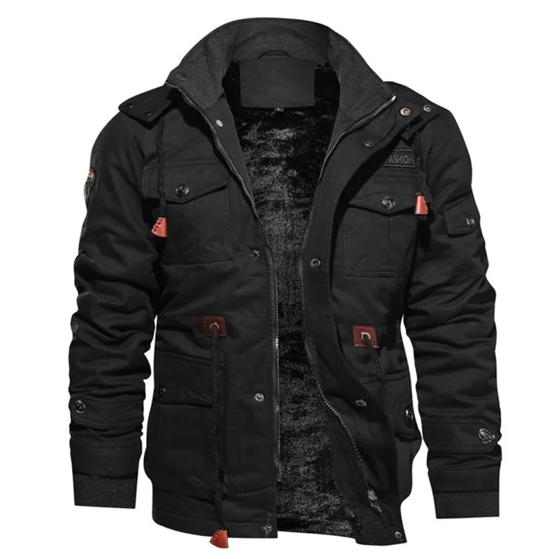 

Autumn Winter Mens Plus Velvet Thick Thermal Coat Outdoor Sport Riding Climbing Training Warm Windproof Tactical Military Jacket