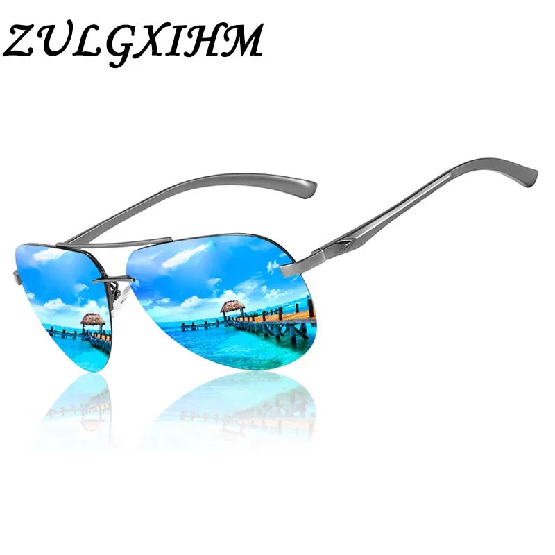 Очки солнцезащитные Мужские поляризационные модные зеркальные солнечные очки