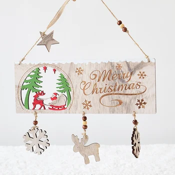 

Christmas Sign Wall Door Pendant Little Christmas Wood Plank Design Hanging Pendant Holiday Door Decoration