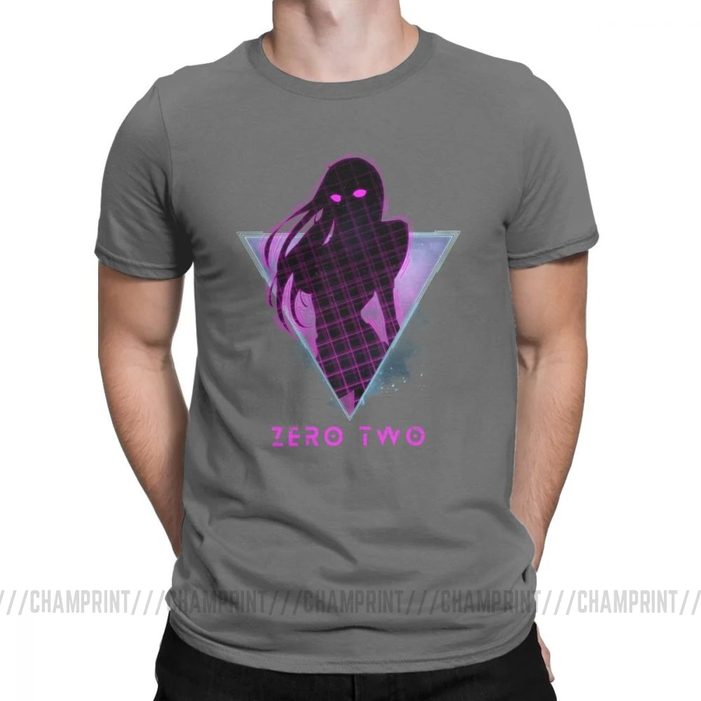 Zero Two футболка Future 80s аниме Дарлинг в The Franxx футболка для мужчин хлопок футболки забавные вентиляторы подарок одежда размера плюс - Цвет: Темно-серый