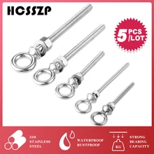 HCSSZP 5 шт. Нержавеющая сталь 316 рым-болты с гайкой качели рым-болты M6* 60/M8*80/M10*100 мм кольцо крюк болт Fasterners