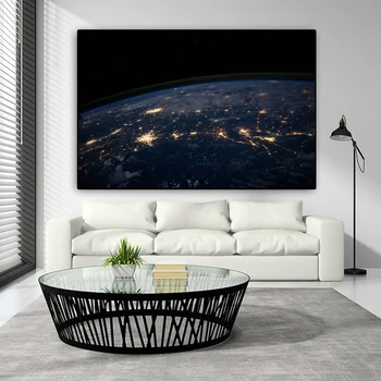 

RELIABLI Canvas Painting Posters and Prints Earth Globe Planet Wall Pictures for Bedroom Quadro Home Decorative Picture Unframed