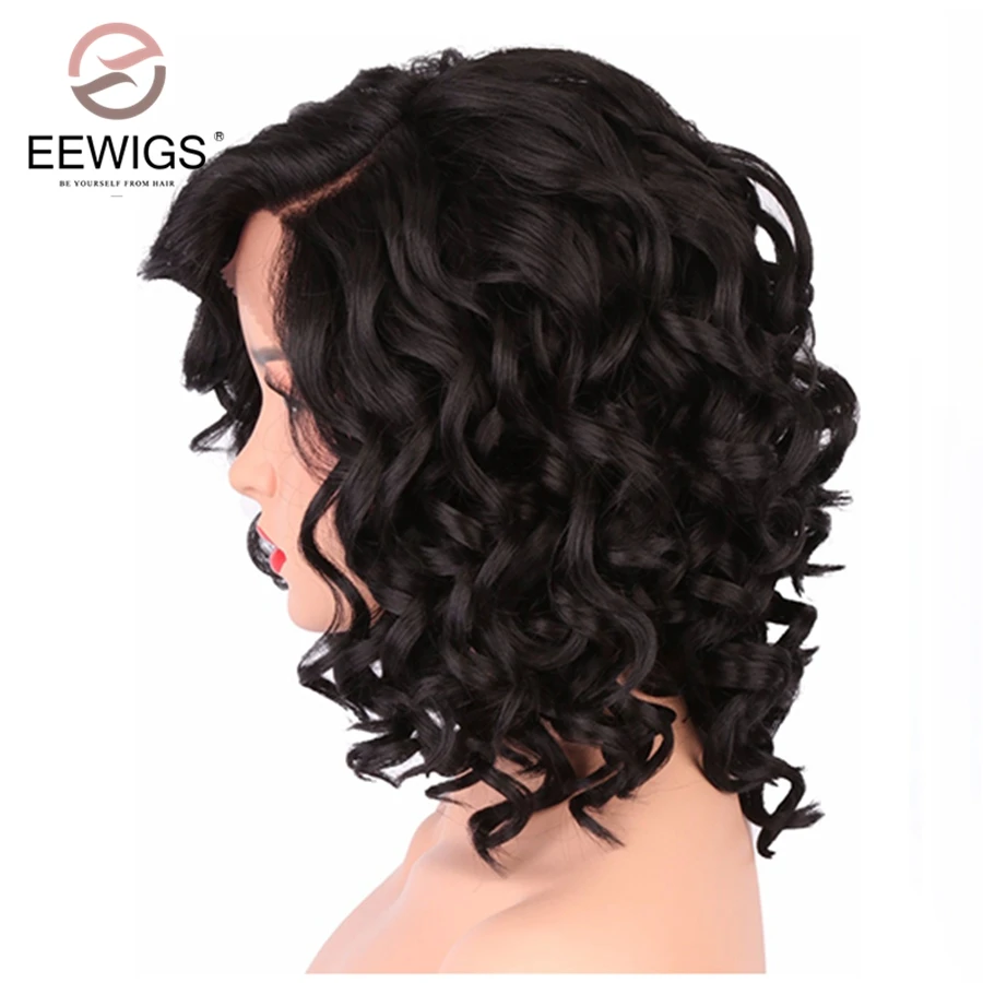 EEWIGS термостойкий короткий парик для чернокожих женщин свободная волна