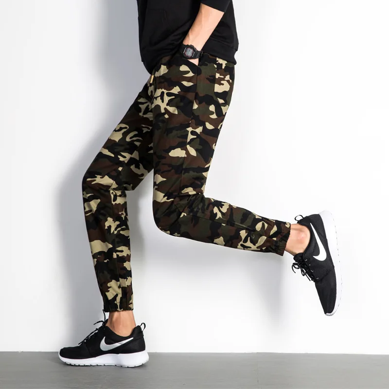 

Four Seasons Paragraph Camouflage Athletic Pants Men's Large Size Skinny Harem Pants Casual Cargo Trousers