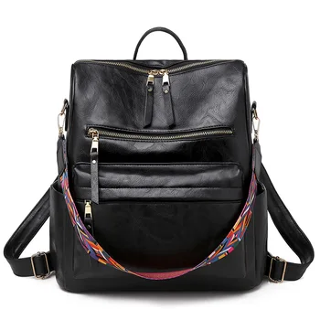

Fashion Retro Large Backpack Women PU Leather Rucksack Women's Knapsack Travel Backpacks Shoulder School Bags Mochila Back Pack