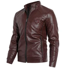 Осенне-зимняя мужская куртка Высококачественная брендовая Повседневная Верхняя одежда кожаная куртка тёплый флис для мужчин Мужская куртка Пальто брендовая одежда