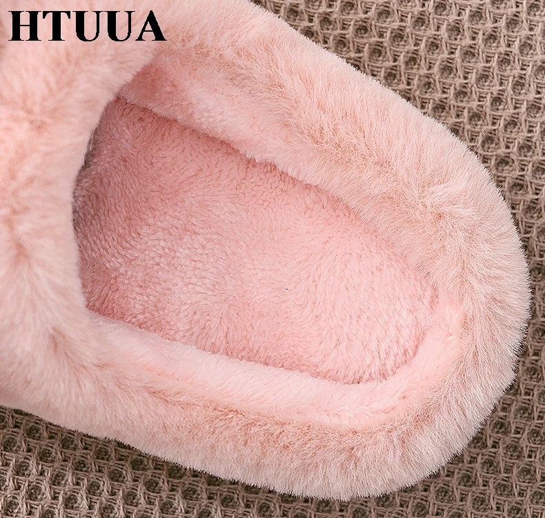 HTUUA детская зимняя домашние тапочки с животными из мультфильмов на платформе; домашние тапочки; теплые тапочки; домашние тапочки с нескользящей подошвой для маленьких мальчиков и для девочки Тапочки ребенка S716