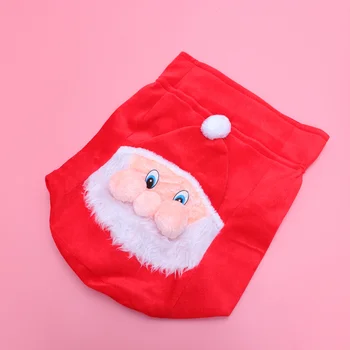 

Santa Claus Gift Bag Drawstring Plush Christmas Candy Gift Present Pouch Sack Xmas Santa Costume Accessory