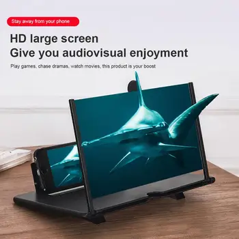 

12 inch High Definition Mobile Phone Screen Amplifier with Magnifying Folding Phone Desk Holder for Movie Game Phone Amplifier
