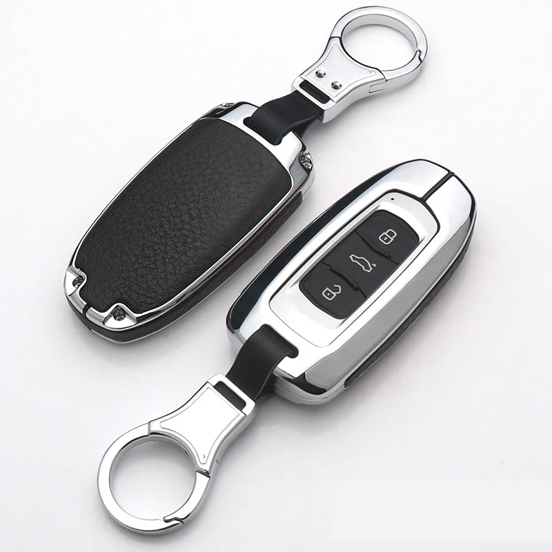 

Leather Car Key Cover Key Case Protection For Geely Atlas Boyue NL3 EX7 Emgrand X7 Emgrarand X7 SUV GT GC9 borui Covers
