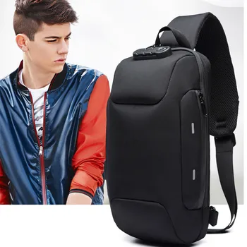 

Hot Selling Anti Theft Sling Bag Shoulder Crossbody Waterproof Chest Bag With USB Charging Port Lightweight -B5