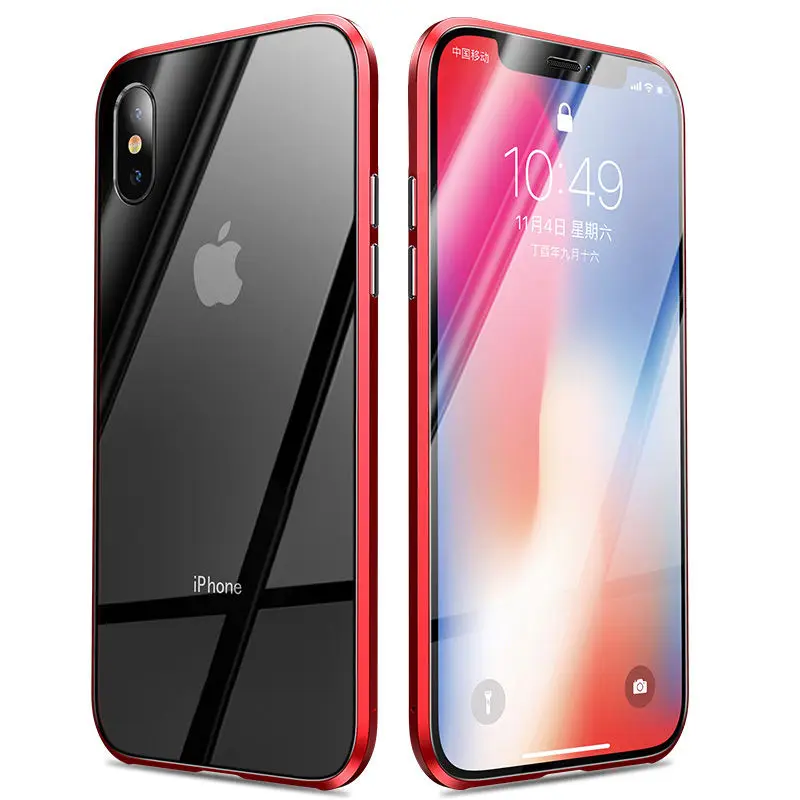 Магнитный адсорбционный металлический чехол для телефона для iPhone 7, 8, 6, 6S Plus, двухсторонний стеклянный Магнитный чехол для iPhone 11 X XS Pro, чехол для MAX XR
